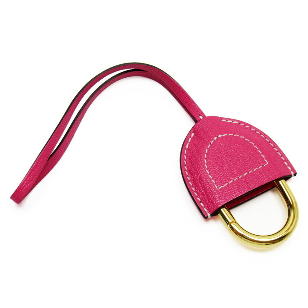 Hermes Key Ring Charm In The Loop Rose Tillian Ch… - image 1
